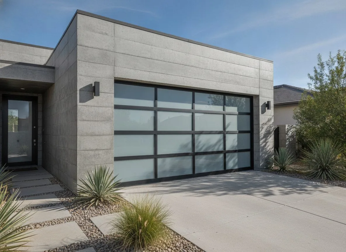 Full-view aluminum and glass garage door