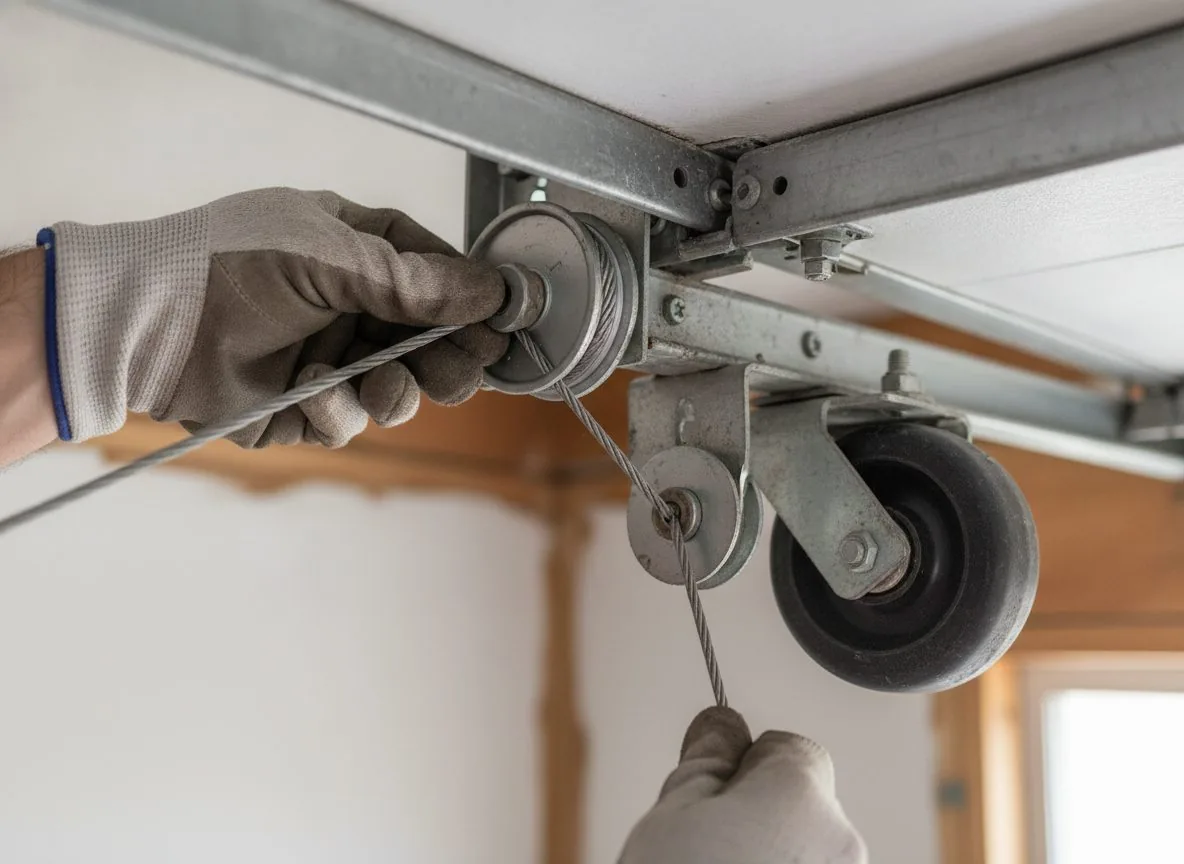 Garage door cable and roller repair